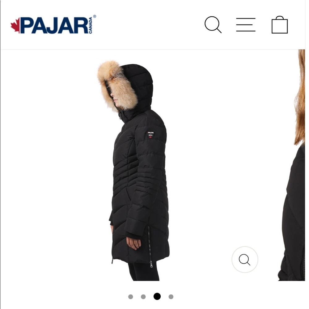Black pajar puffer with fur hood queens